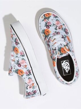Vans| Era ‘Garden Floral’ Light Blue Pink Orange Canvas Low-Top Sneakers Sz 7.5